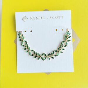 Kendra Scott Rosalie Gold Green Crystal Tennis Bracelet fashion